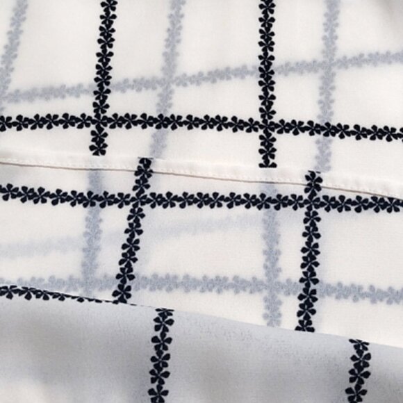 Van Heusen Women's Short Sleeve Plaid Blouse, Ivory, Medium - Picture 7 of 9